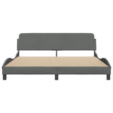 Bed Frame "Dover" Dark Grey 183x213 cm Fabric 373305