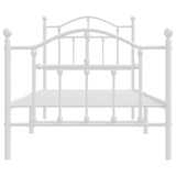 Metal Bed Frame without Mattress with Footboard White 90x200cm 353499