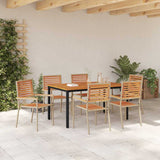 Garden Dining Set 7 pcs Beige and Brown Poly Rattan 3365501