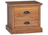 Bedside Table Natural 40 x 30 x 50 cm Solid Teak Wood 42017950