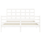 Bed Frame without Mattress White 160x200 cm Solid Wood 3193997