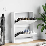 Shoe Cabinet White 59x17x81 cm Engineered Wood 342534