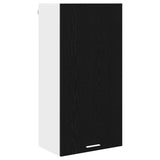 Hanging Cabinet with Door Black Oak and White 50 x 31 x 100 cm 884347