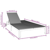 ZNTS Sunbed with Cushions and Wheels 2-Person Brown Poly Rattan 42004132