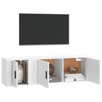 2 Piece TV Cabinet Set White Engineered Wood 3188422