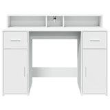 ZNTS Desk with LED Lights White 120x55x91 cm Engineered Wood 3309411