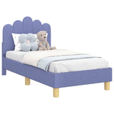 Toddler Bed Frame with Headboard Jeans Blue 70 x 140 cm Fabric 42011043
