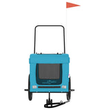 Pet Bike Trailer Blue and Black Oxford Fabric and Iron 93939