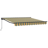 Retractable Awning Manual Green and Yellow 300x250 cm Fabric 3330175