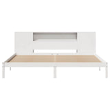 Bookcase Bed without Mattress White 200x200 cm Solid Wood Pine 3321549