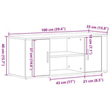 TV Cabinet 100 x 35 x 40 cm Artisan oak Engineered wood 862124