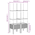 ZNTS Garden Planter with Trellis Brown 80x40x142.5 cm PP 367955