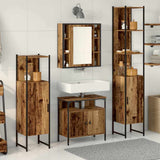 Bathroom Furniture Set with Door 4 pcs Old Wood Engineered Wood 3332593