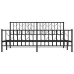 Metal Bed Frame without Mattress with Footboard Black 183x213cm 374460