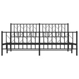 Metal Bed Frame without Mattress with Footboard Black 183x213cm 374460