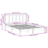 Extra Long Bed Frame without Mattress 140x220 cm Solid Wood 3309257
