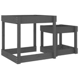 Sand Tables 2 pcs Grey Solid Wood Pine 825053