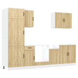 7 Piece Kitchen Cabinet Set Lucca Sonoma Oak Engineered Wood 3314774