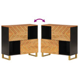 Side Cabinet Brown and Black 80x33.5x75 cm Solid Wood Mango 356810