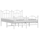 Metal Bed Frame without Mattress with Footboard White 135x190cm 353505