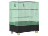 Raised Bed with Cover and Wheels Rattan Look 80x50x182 cm 4015822