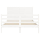 Bed Frame without Mattress White 140x190 cm Solid Wood 3194617