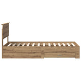 Bed Frame with Drawer Artisan Oak 90 x 200 cm Engineered Wood 3410948