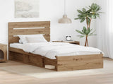 Bed Frame Artisian Oak 75 x 190 cm Solid Pine Wood 3411807