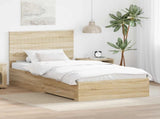 Bed Frame with Drawer Sonoma Oak 100 x 200 cm Engineered Wood 3411343