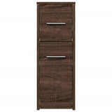 Narrow Bathroom Cupboard with Wheels Brown Oak Engineered Wood 855283