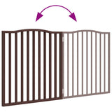 Dog Gate Foldable 2 Panels Brown Oak 160 cm Poplar Wood 352234
