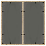 Garden Table with Glass Top Beige 90x90x75 cm Poly Rattan 365527