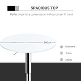 Bar Table 60cm Adjustable Height Round Bistro Table w/ Swivel Top Metal Frame Counter Surface T3398P342297