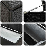 Garden Storage Box Poly Rattan 180x90x70 cm Black 46477