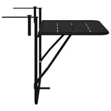 Hanging Balcony Table Folding Black 60 x 39 x 65 cm Steel 42008075