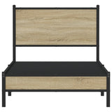 Metal Bed Frame without Mattress Sonoma Oak 75x190 cm Small Single 4007858