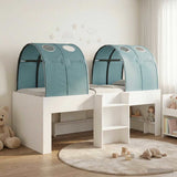 Bed with Tunnel 4 pcs White and Light Blue Engineered Wood 3423570
