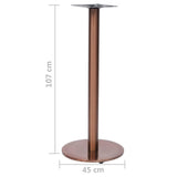 Bistro Table Leg Gold Stainless Steel Single Industrial 325443