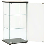 Storage Cabinet Black and Clear Toughened Glass and Engineered Wood 322798