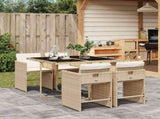 Garden Dining Set Beige, Black, Cream White 3211078