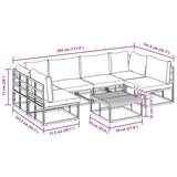 Garden Sofa Set with Cushion 7 pcs Black Aluminium 3378849