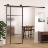 151683 Sliding Door Frosted ESG Glass and Aluminium 90x205 cm Black