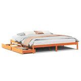 Bed Frame without Mattress Wax Brown 180x200 cm Super King Solid Wood Pine 3301457