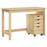 Desk Cabinet Set 2 pcs Brown Solid Pine Wood 3438769