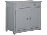 75x60cm Freestanding Bathroom Storage Cabinet Unit w/ 2 Drawers Cupboard Adjustable Shelf Metal T3398P344166