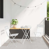 Garden Folding Chair Folding 2 pcs White 42 x 46 x 82cm Metal 42002956