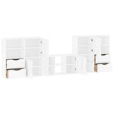 5 Piece TV Units with Storage ODDA White Solid Wood Pine 3365375