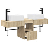 Bathroom Furniture Set 3 pcs Sonoma Oak Engineered Wood 3405599