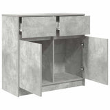 Sideboard with Drawer Concrete Grey 80x34x76 cm Engineered Wood 861538