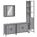 4 Piece Bathroom Cabinet Set Grey Sonoma Engineered Wood 3214753